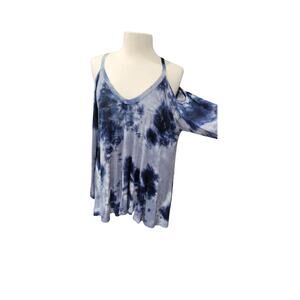 143 Story Cold Shoulder Tie-Dye Top – Large